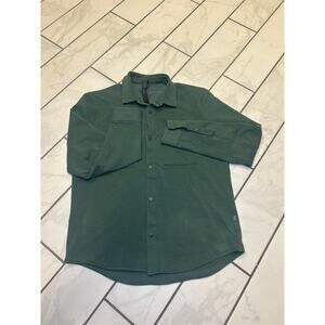 Lululemon Shirt Mens L soft  Knit Overshirt French Terry Stretch Preppy  green